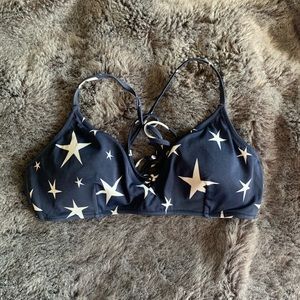 J. Crew Dark Blue Star Bikini Top